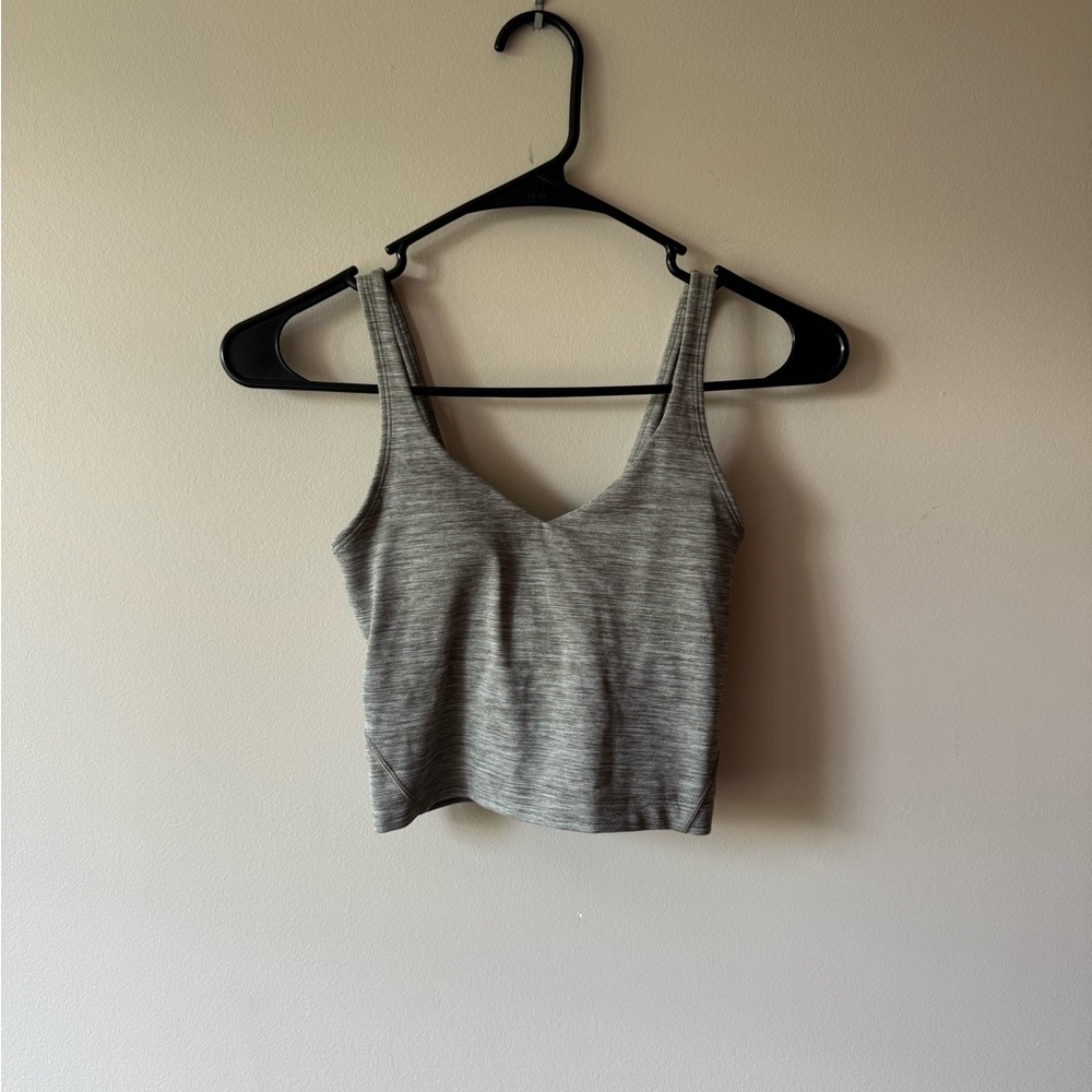 Lululemon Athletica Gray Cropped Fitted Tank Top